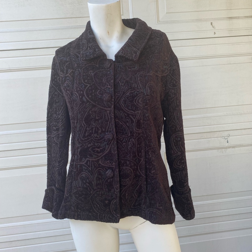 Ladies black mod boho hippie carpet blazer jacket freebird regal goth